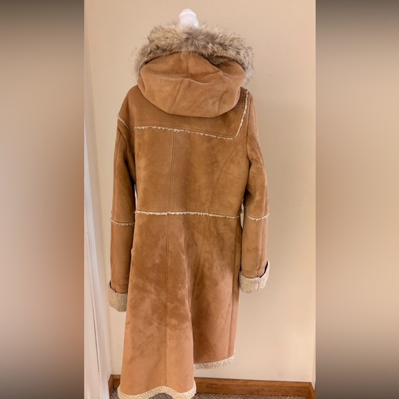 VINTAGE JONES NEW YORK SUEDE DUFFLE COAT - Picture 3 of 7